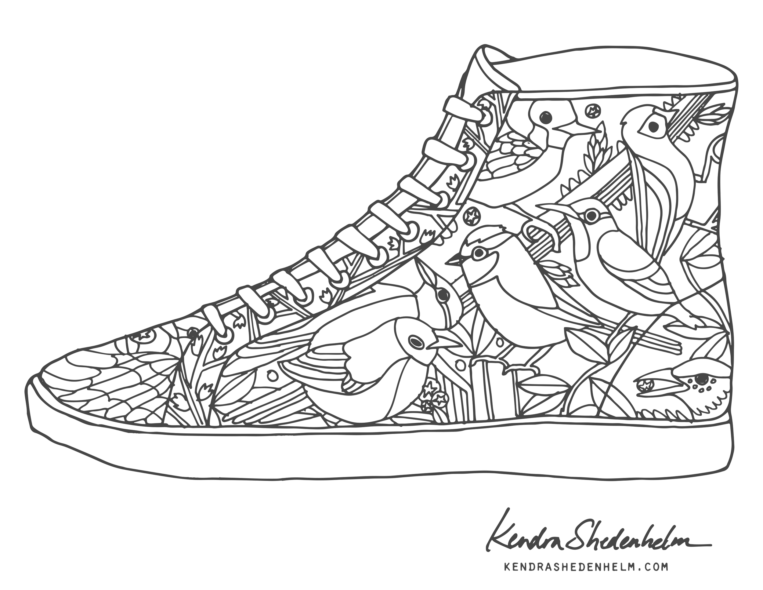 Birds, doodles, shoes and FREE coloring pages — Kendra Shedenhelm