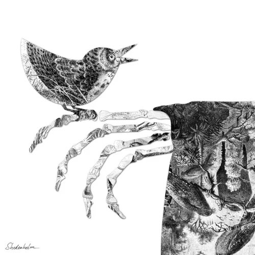 Spot illustration for Hans Christian Andersen's "The Nightingale"