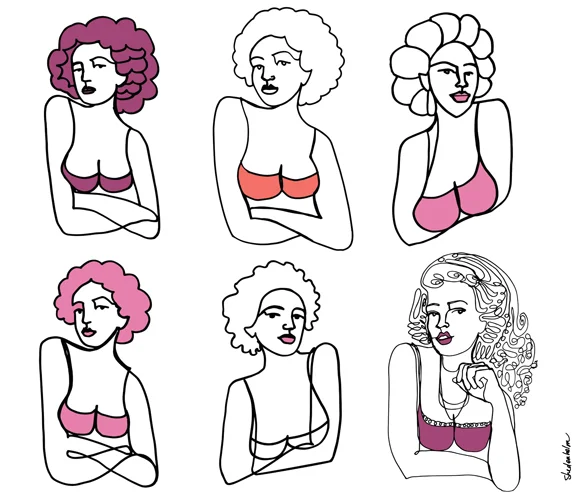 Study of a Woman, Continuous Line Drawings
