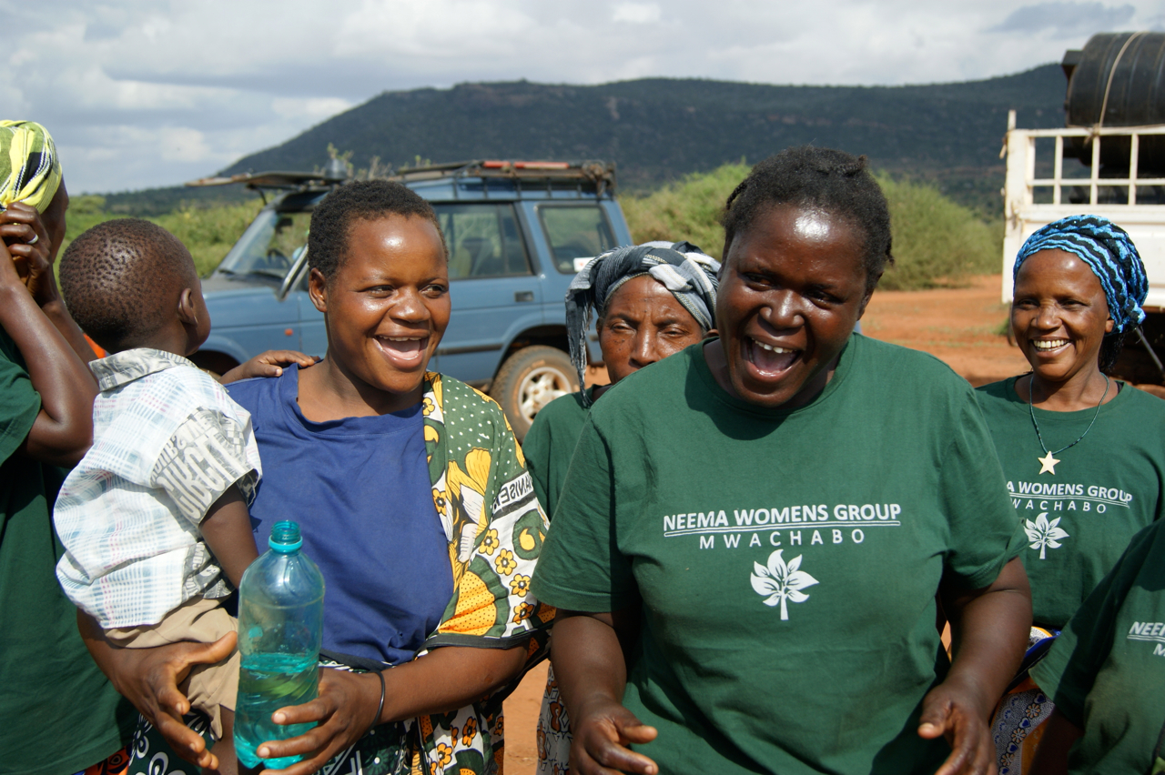 Water tanks being delivered to the Neema Women's Group in Maungu, Kenya.
