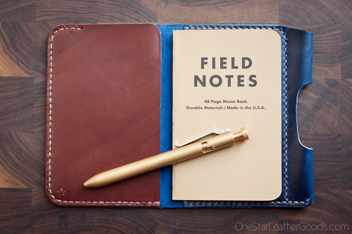 Vintage A6 notebook field notes leather Portfolio cover / distressed  leather travel journal cover with card pen slot