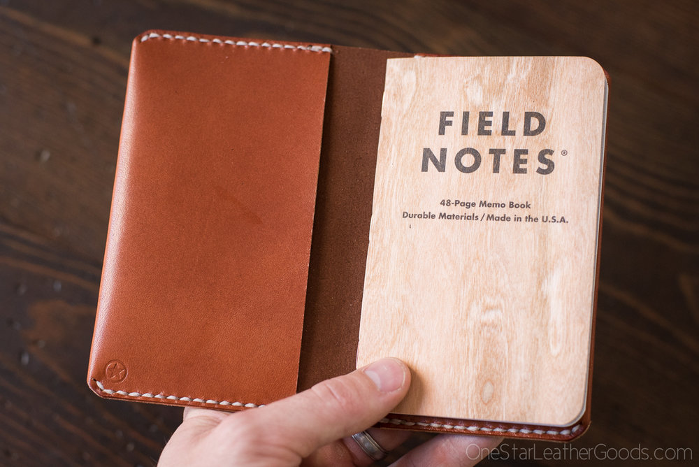 Leather Notebook Cover for Field Notes, Handmade Journal Cover for Moleskine Cahier Journal, Leather Cover with Pen Holder Fits 3.5 x 5.5 Pocket