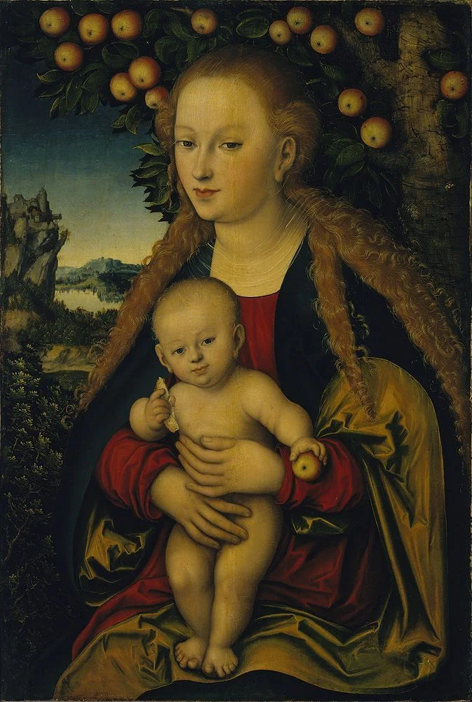 Lucas Cranach the Elder, The Virgin and Child under an Apple Tree. 1525–1530.