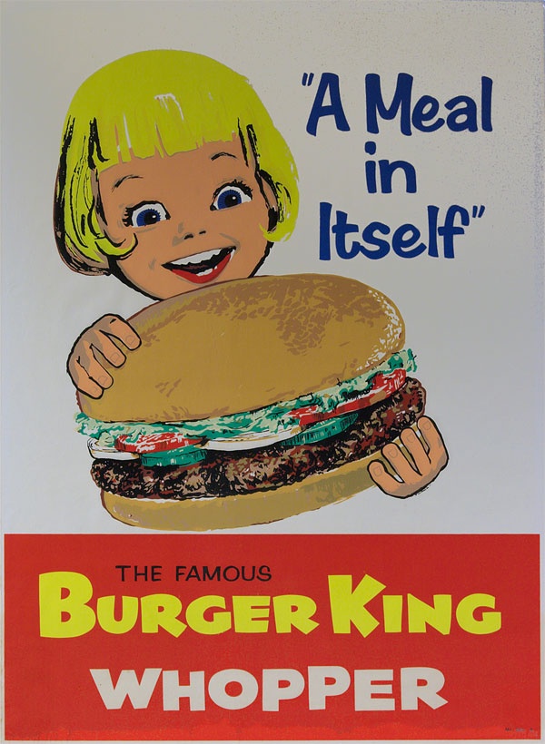Burger King advertisement, 1960s.