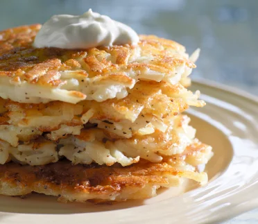 Potato Pancakes, Latkes with Sour Cream