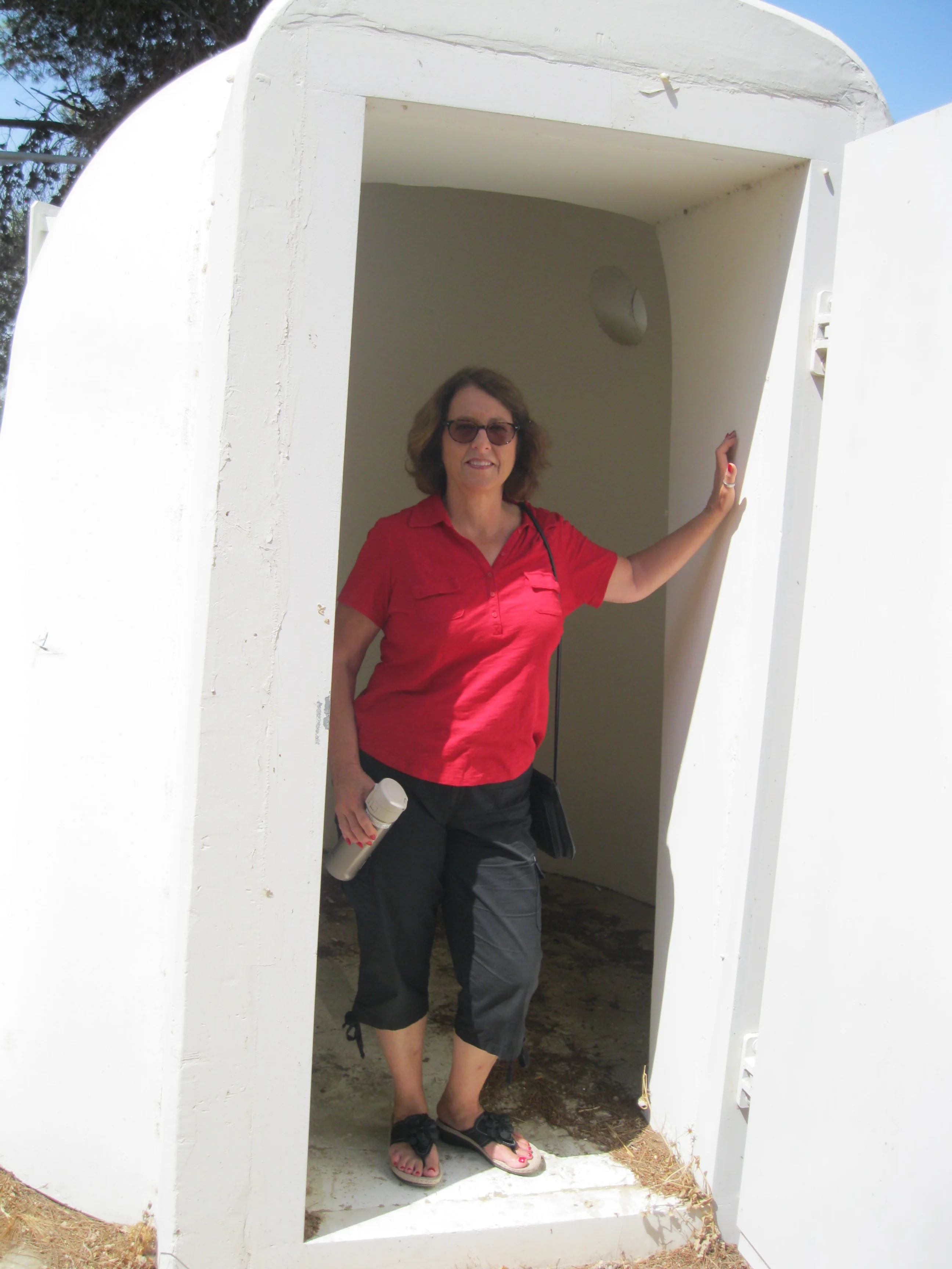 This shelter houses 12-15, but when the siren sounds...who is counting?  As many as 20 may cram into this shelter.