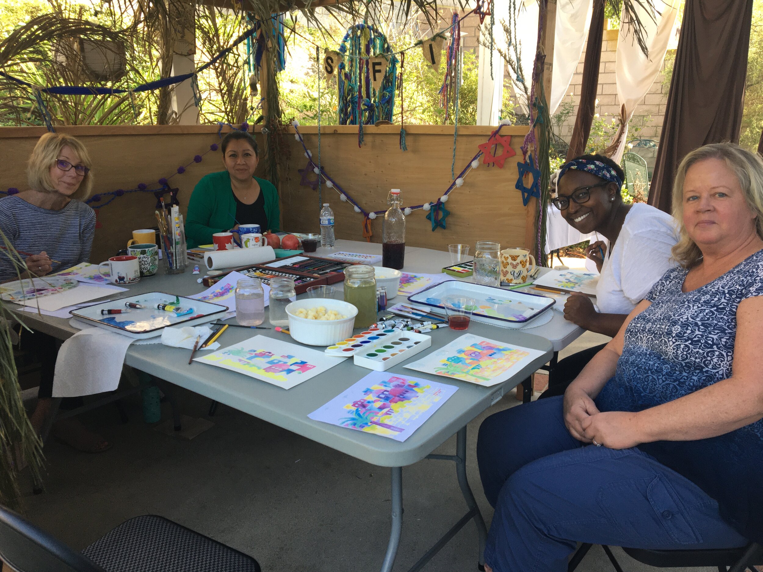  We had a group of watercolor painters in the sukkah! 