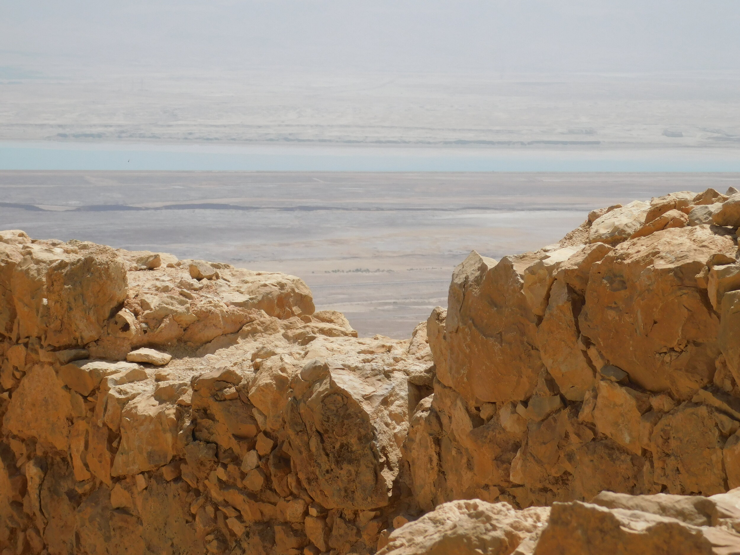  View of the Dead Sea from the top of Masada 