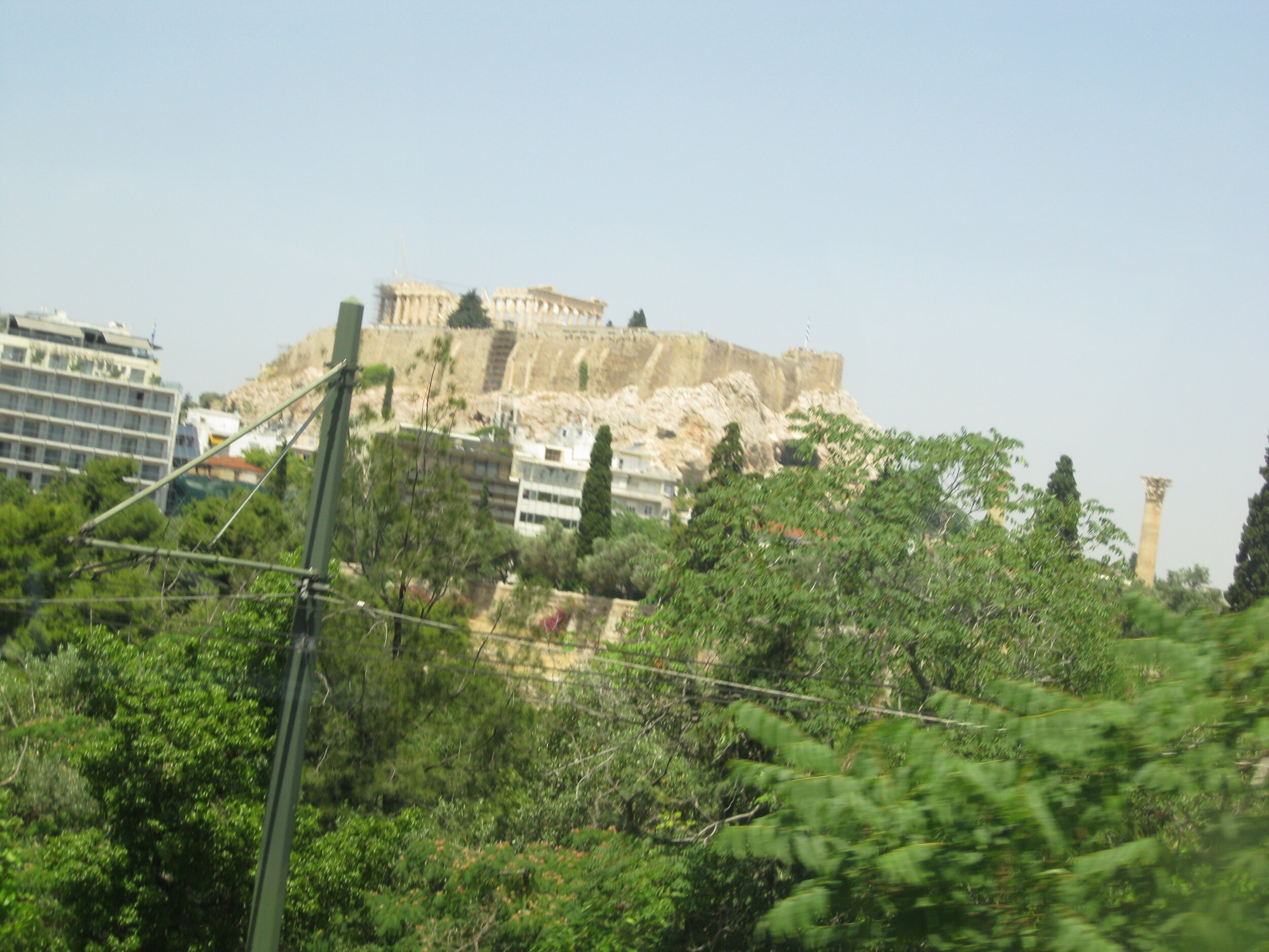  The Parthenon is seated on top of a hill. 