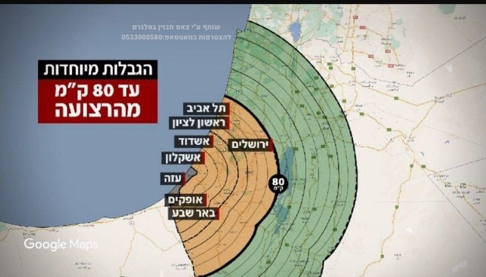 Map of Gaza area