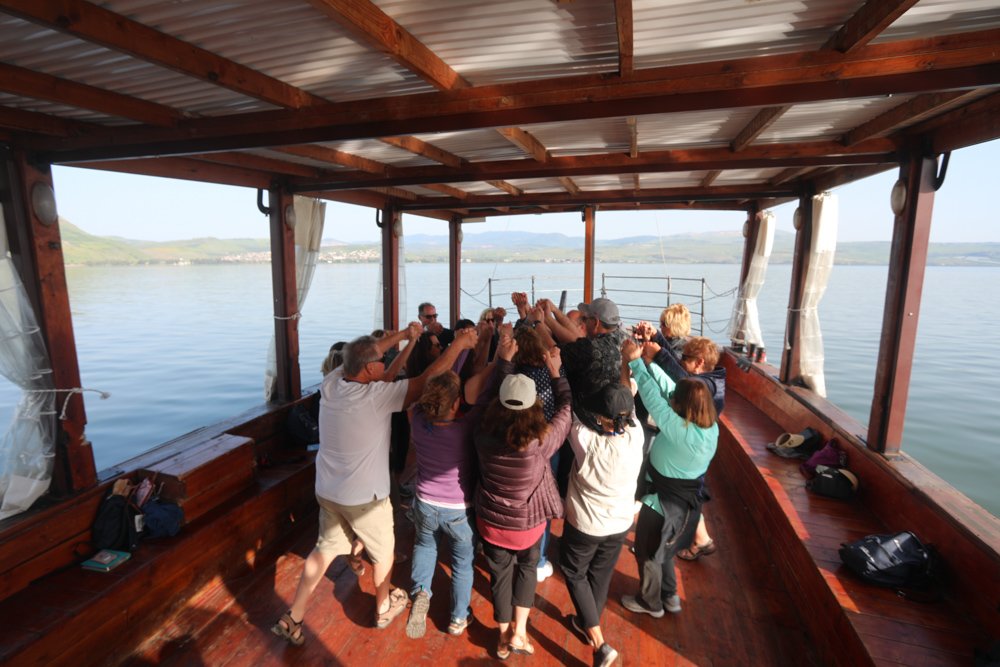 Dancing the Hora on the Jesus Boat in the Galilee (2019 Tour)