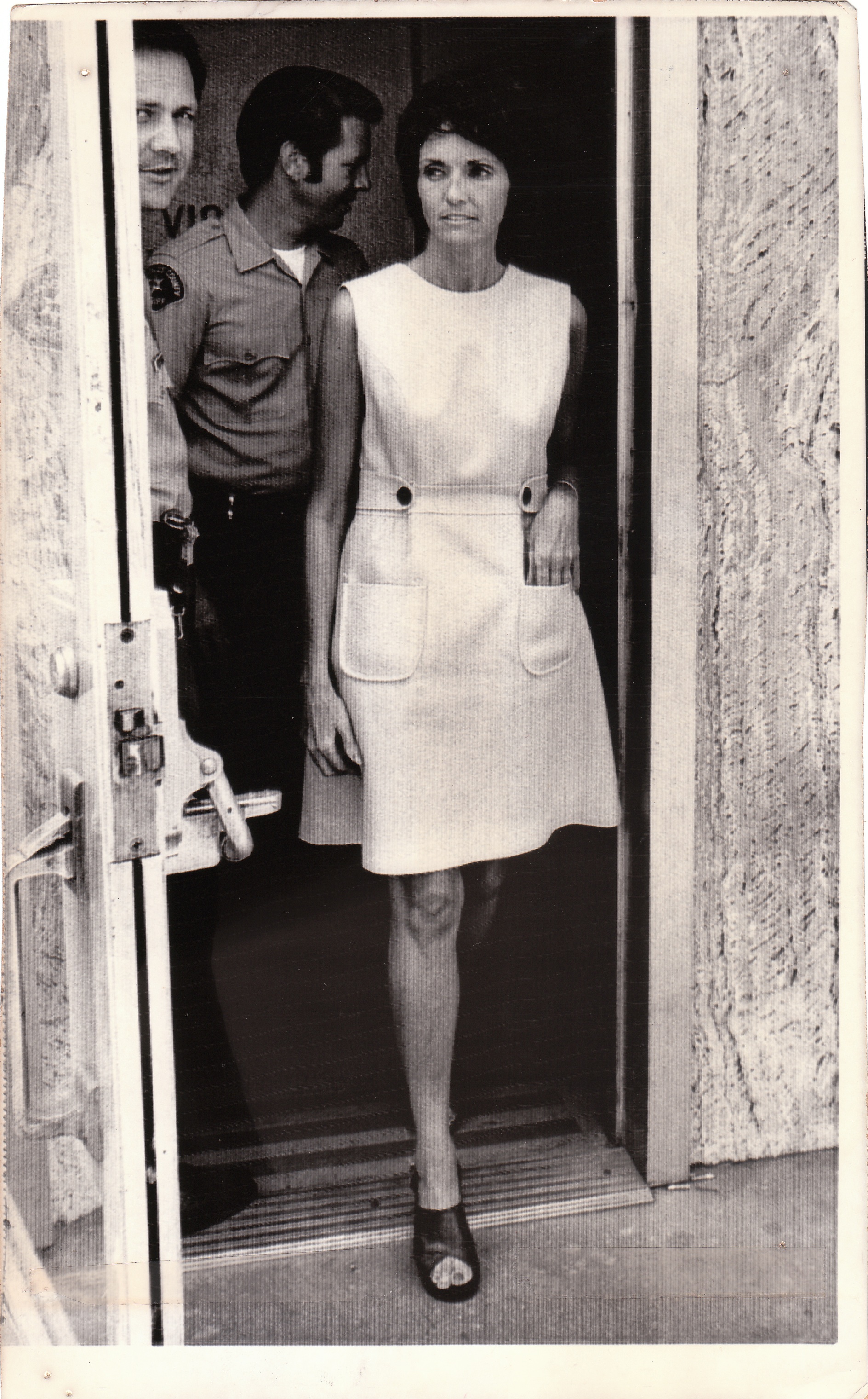 July 10, 1973: Van Nuys, California, Lucille Miller, 43, paroled a year ago after serving seven years in prison for the slaying of her dentist and husband, is seen leaving municipal court on Monday after her arraignment on a charge of shoplifting a $7 blouse. If convicted, Mrs. Miller faces a possible revocation of her parole and a return to prison, to serve more of the life term originally given on the murder charge. Empire Makers_4, 2015, purchased press-release photo , 10 x 6-1/4," all appropriation rights reserved .