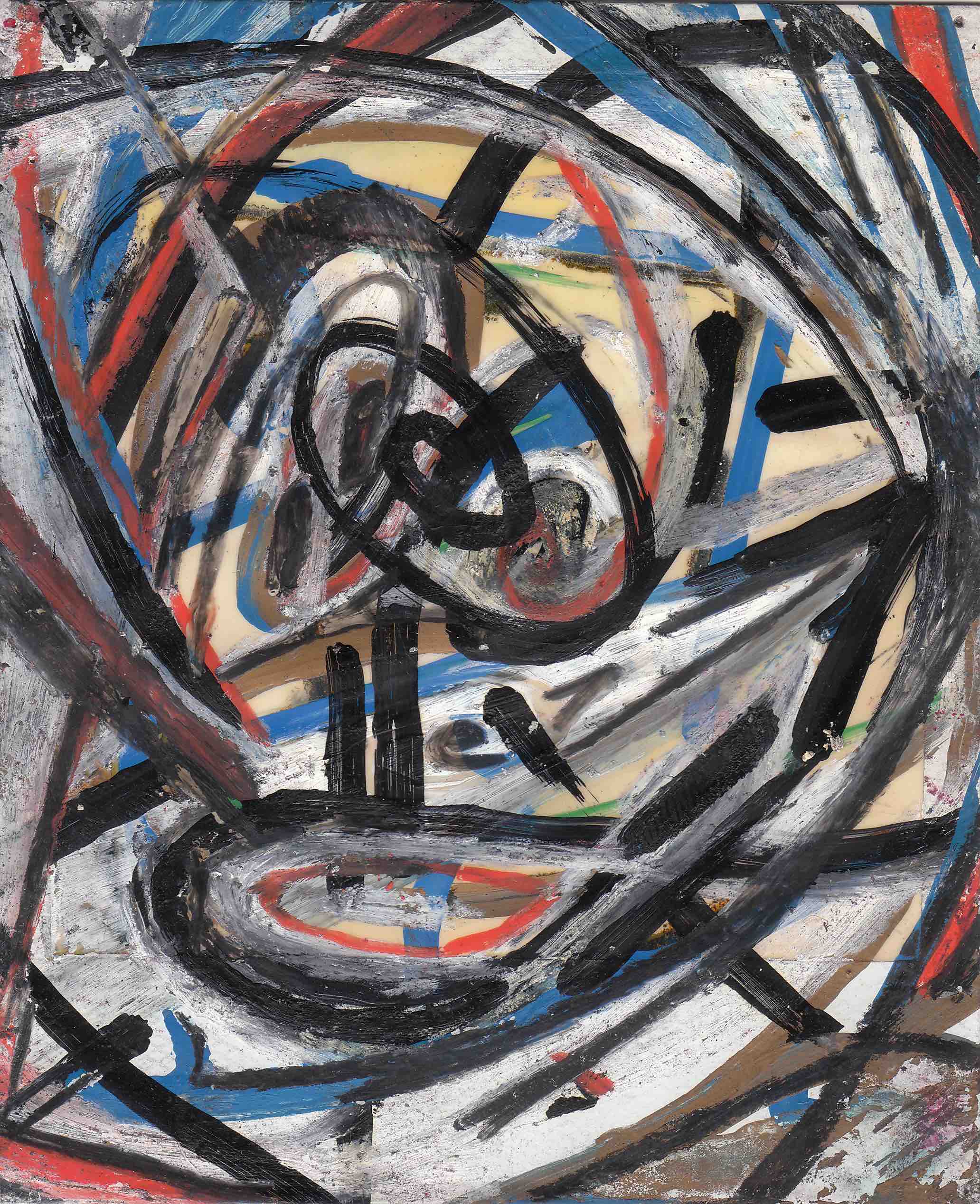 27Apr89 1989; liquid paper, grease & graphite pencil on developing Polaroid; 4-1/4 x 3-1/2" Copyright © Tennyson Woodbridge, 1963 to present