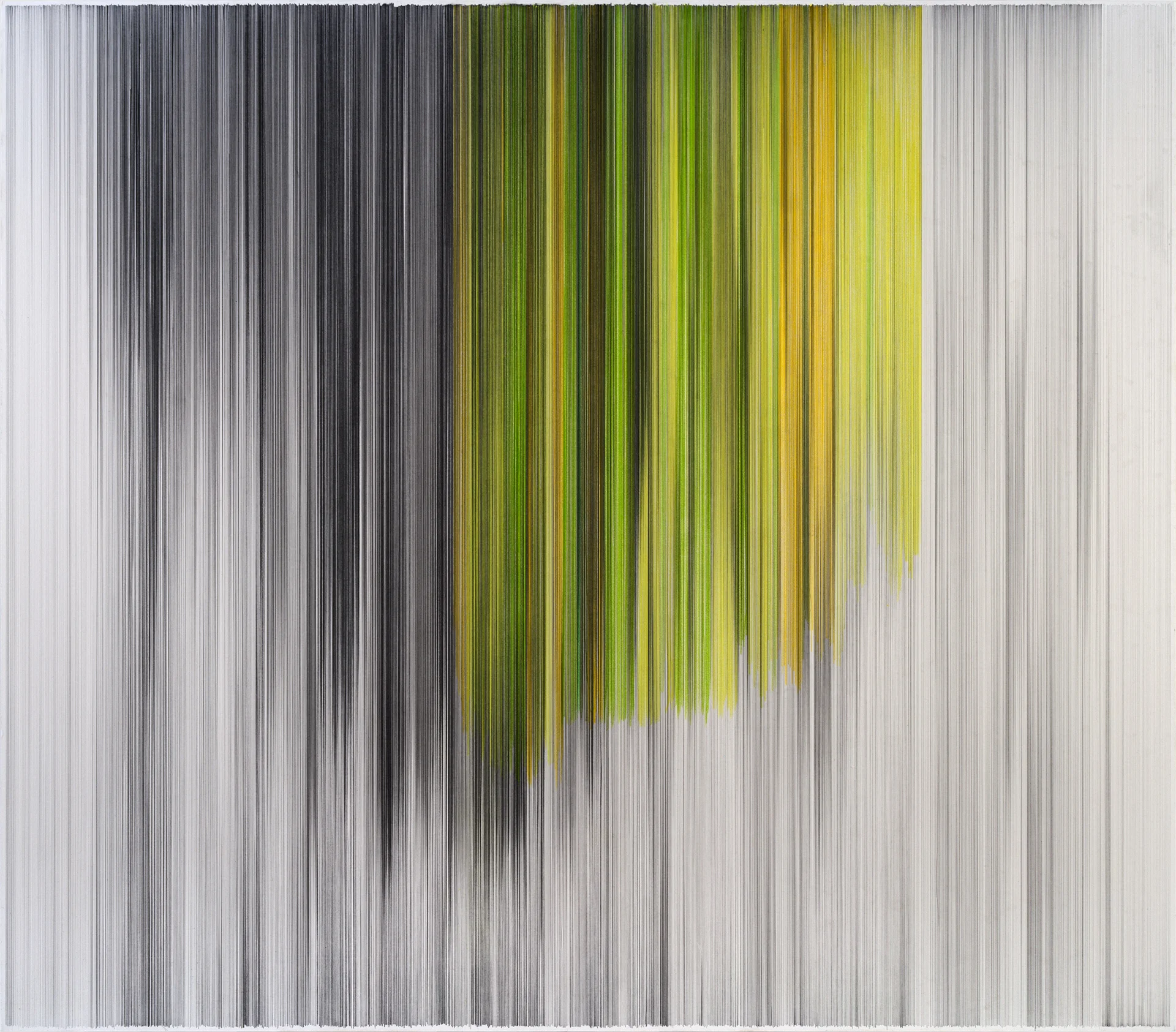 parallel 26 (yellow) 2011 graphite and colored pencil on cotton mat board 58 by 51 inches Collection of Hewlett Packard, San Francisco, CA