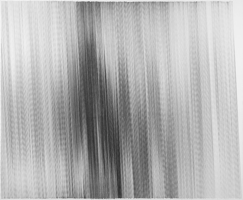 motion drawing 03 2009 graphite on cotton board 34 by 28 inches