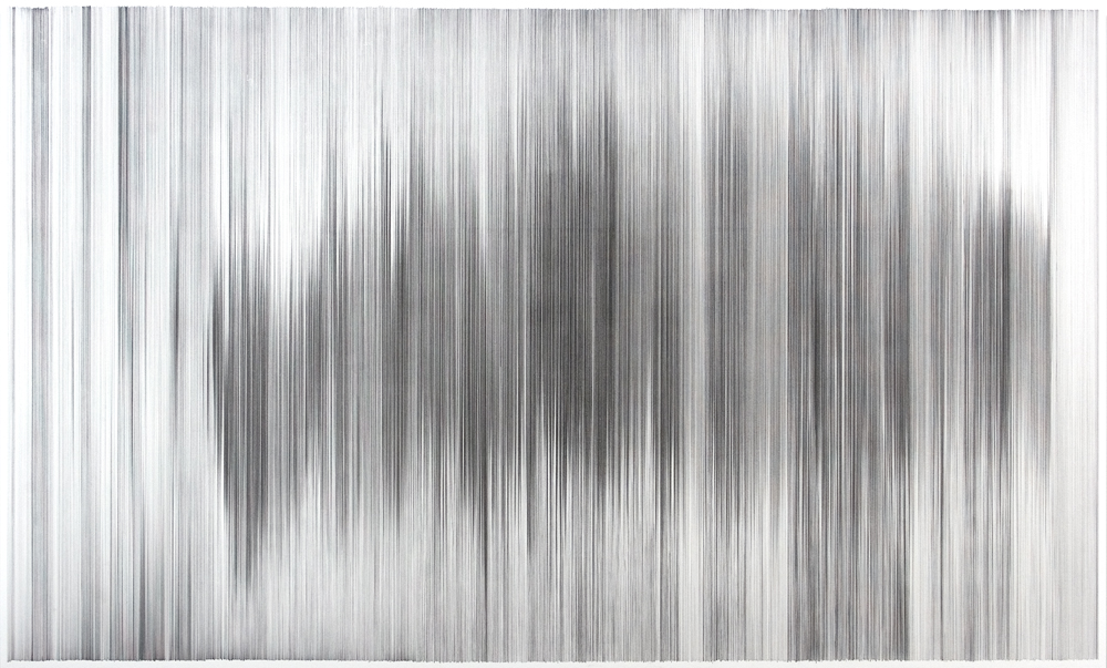 parallel 10 2007 graphite on cotton mat board 70 by 42 inches shown in Apparently Invisible Selections Spring 2009 at The Drawing Center, New York, NY 