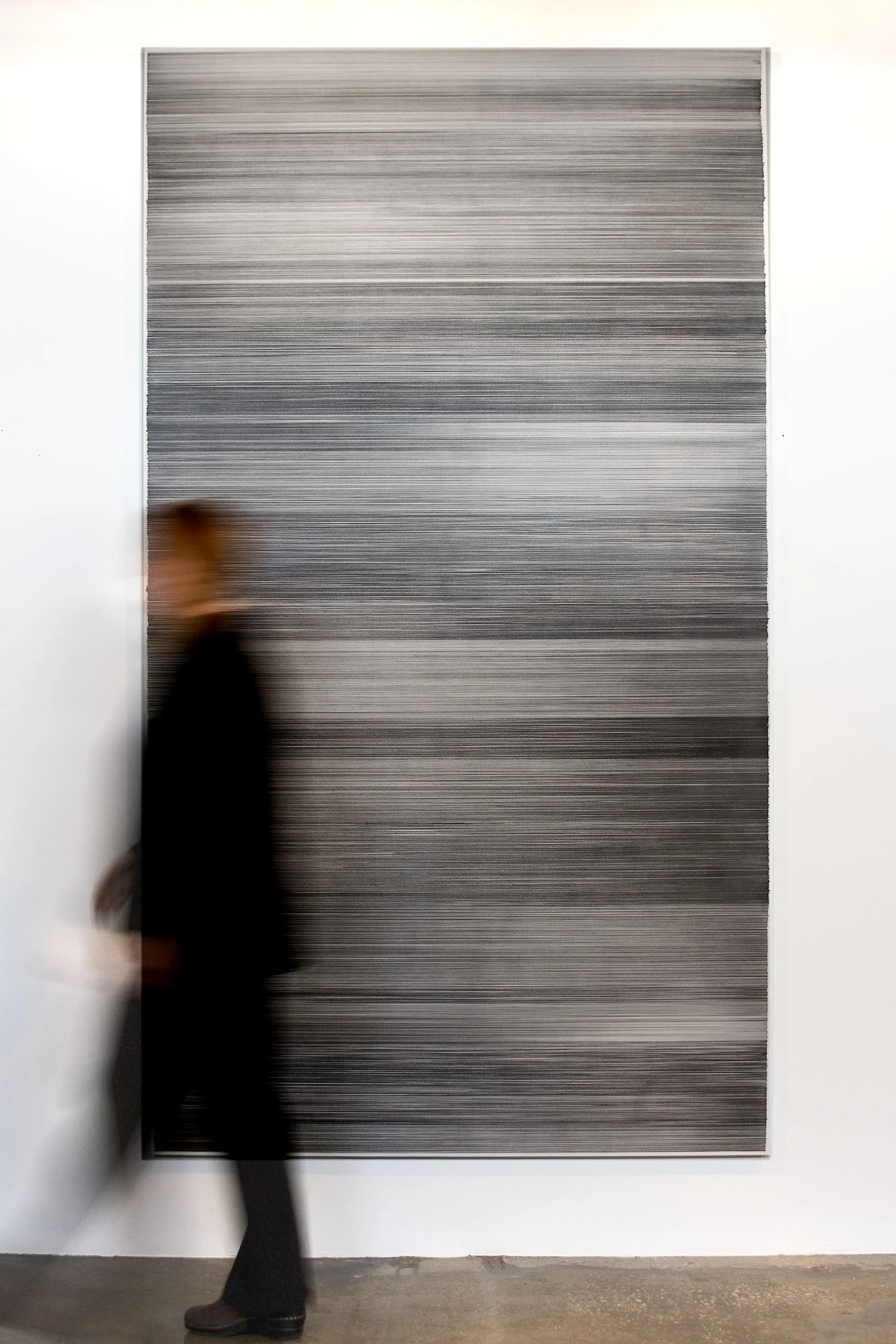 parallel 6 (dark) 2007 graphite on cotton mat board 58 by 104 inches