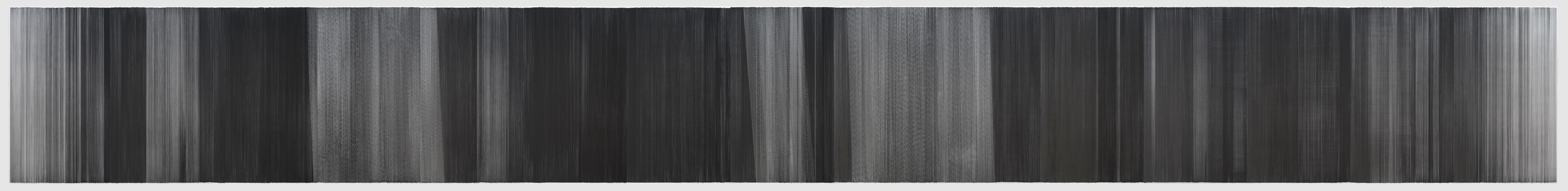    drawn below   2014 graphite on cotton mat board 59 inches x 42.5 feet photography by EG Schempf 