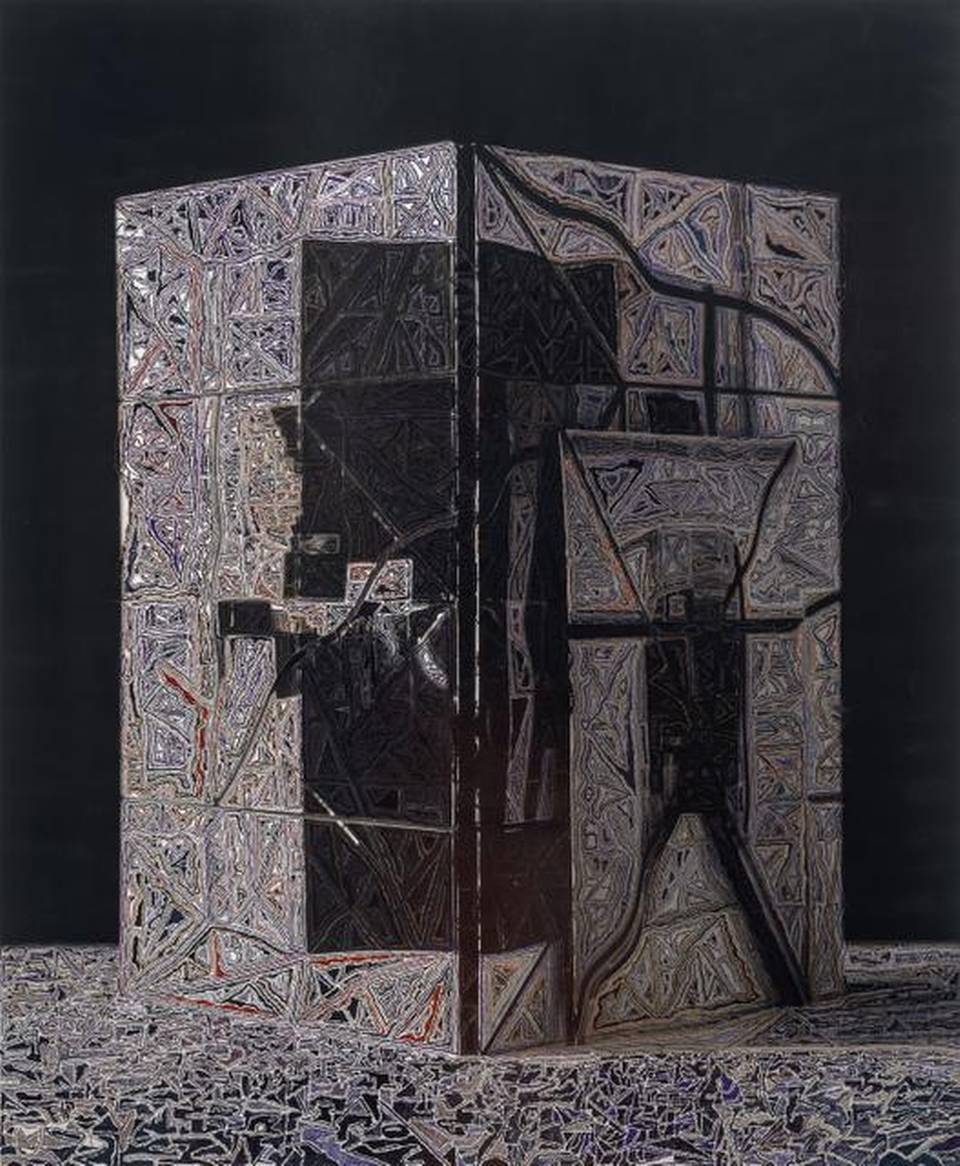“Untitled (Varg)” (2014), a work in marker on ink jet print by Kansas City artist Anthony Baab, is part of his exhibit, “Anthony Baab: Ummagumma,” at Haw Contemporary. Photograph by EG Schempf