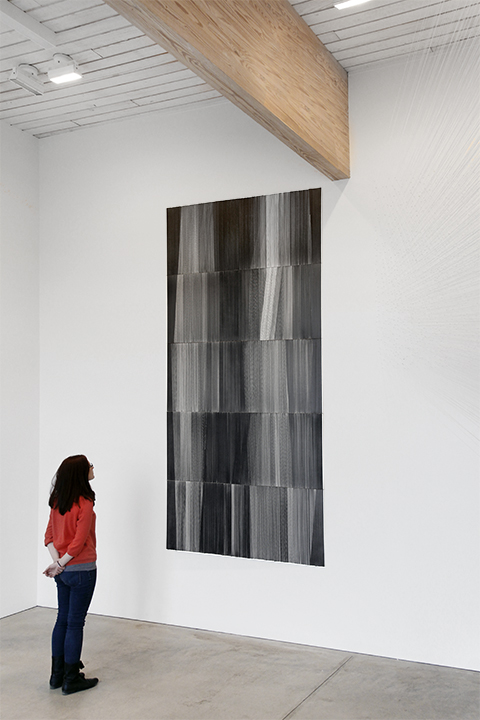 field drawing 03 2016 graphite on mat board, integrated wood frame 60 by 120 by 3 inches inches