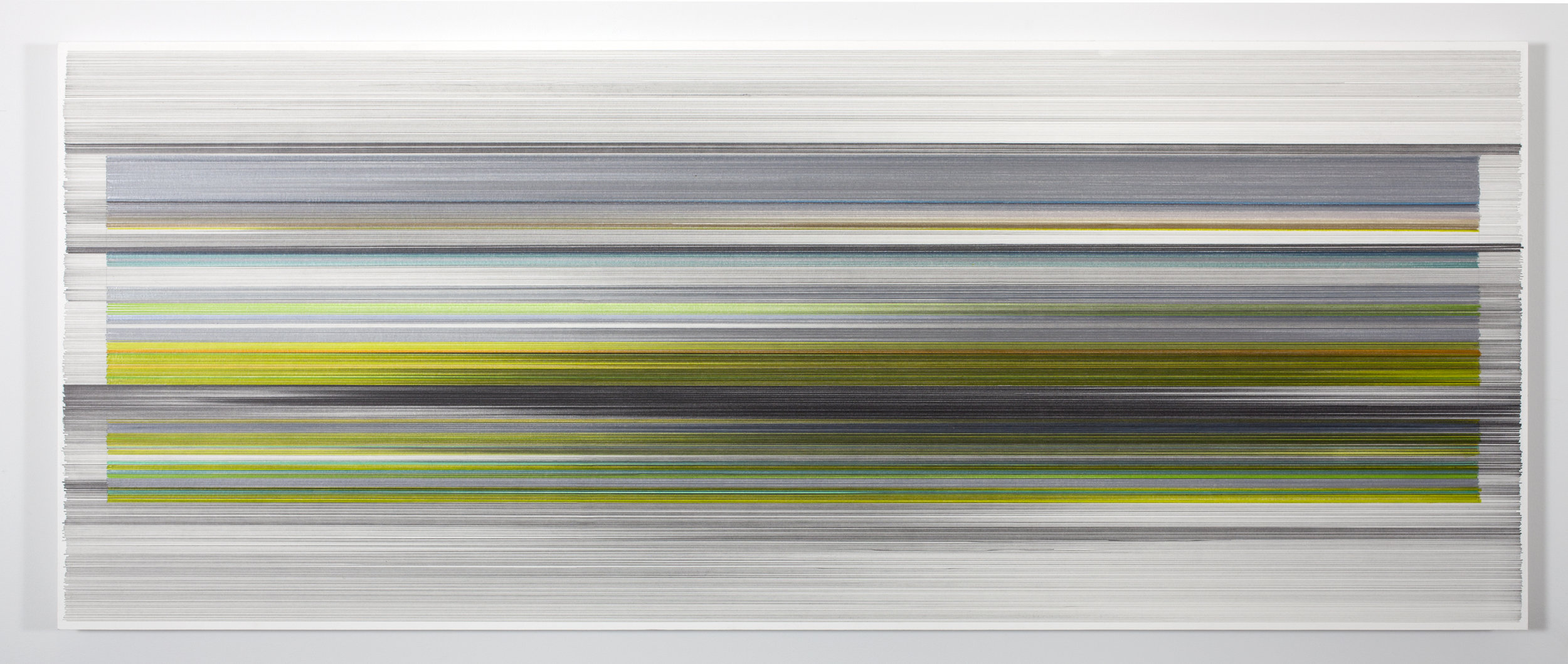 folding drawing 03 2016 graphite & colored pencil on mat board 24 by 60 inches