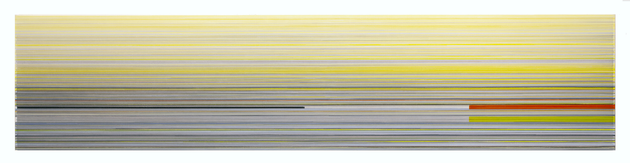   like the line  2019 graphite and colored pencil on mat board 20 x 90 inches 