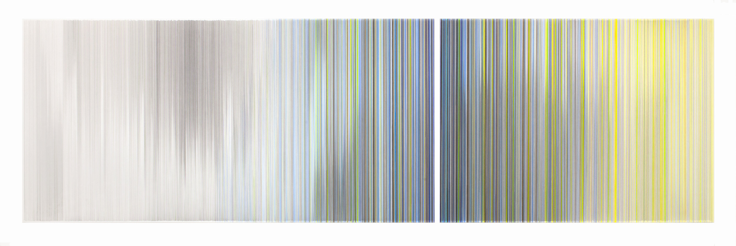    cycles of seeing 01   2020 graphite and colored pencil on mat board 34 by 116 inches 