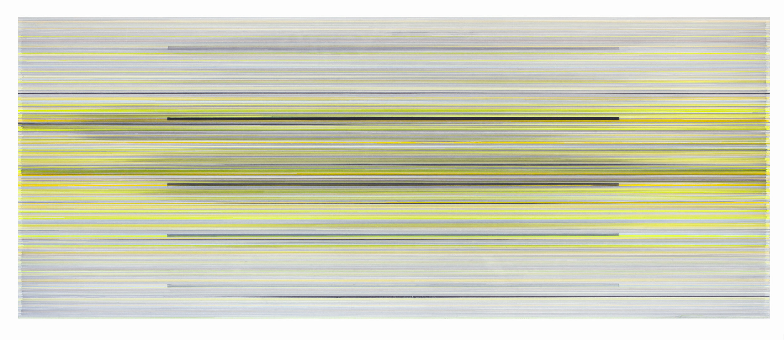    the unopened time   2019 graphite and colored pencil on mat board 24 x 60 inches 