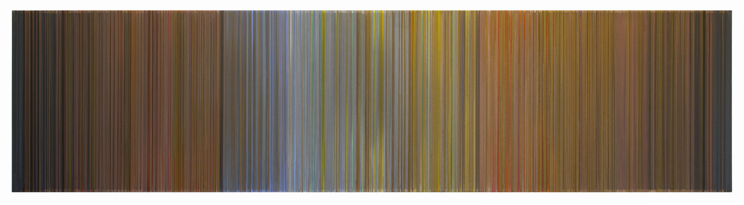    But Sweeter far.   2017 graphite and colored pencil on mat board 20 x 80 inches title from  The Prelude  or  Growth of a Poet’s Mind  by William Wordsworth, written throughout his life from 1798 - 1850 