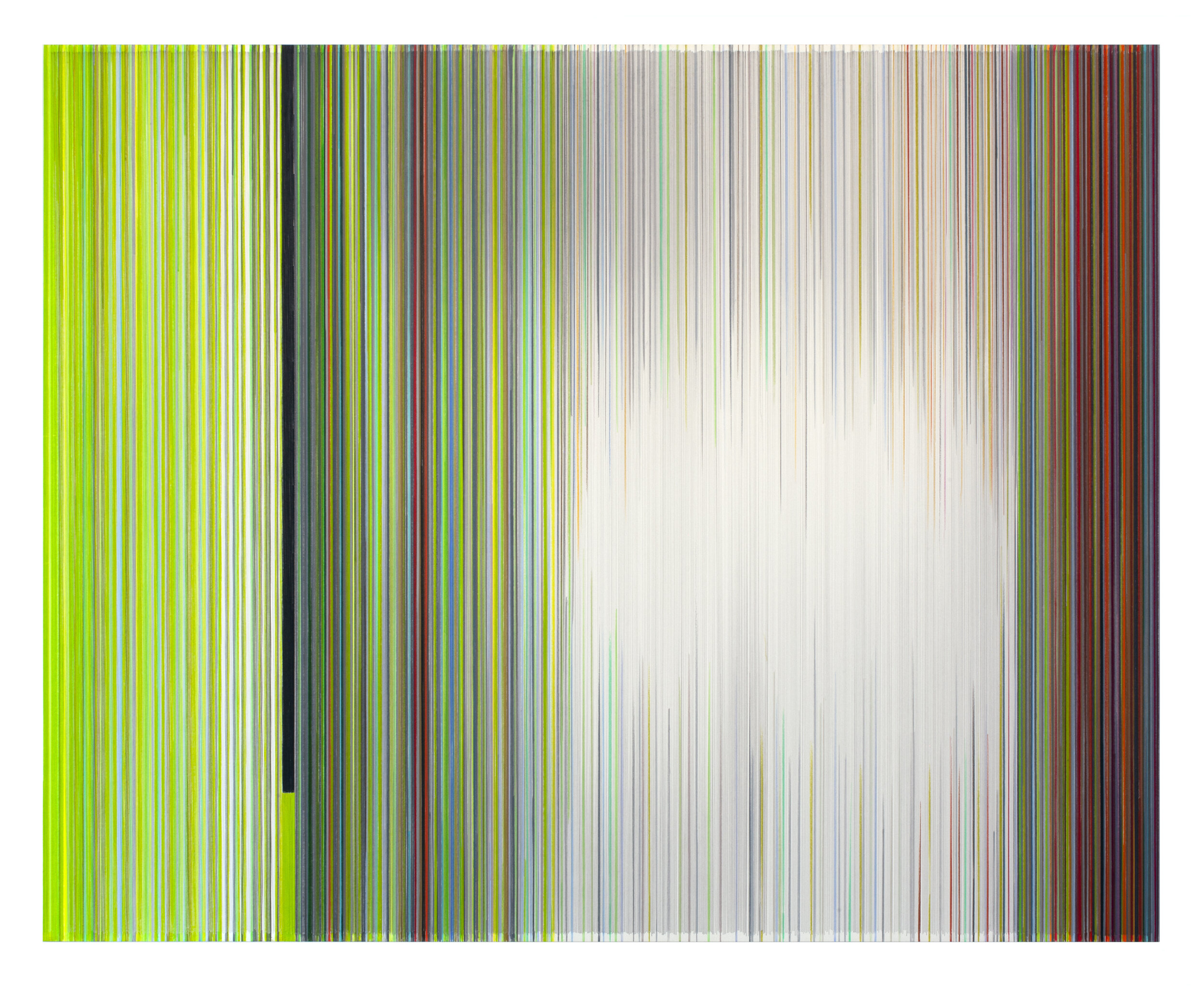    roots of how we measure 11   2021 graphite and colored pencil on mat board 40 x 50 inches exhibited in  AbStranded: Fiber and Abstraction in Contemporary Art,  curated by Elizabeth Dunbar at the Everson Museum of Art, Syracuse, NY photograph by th