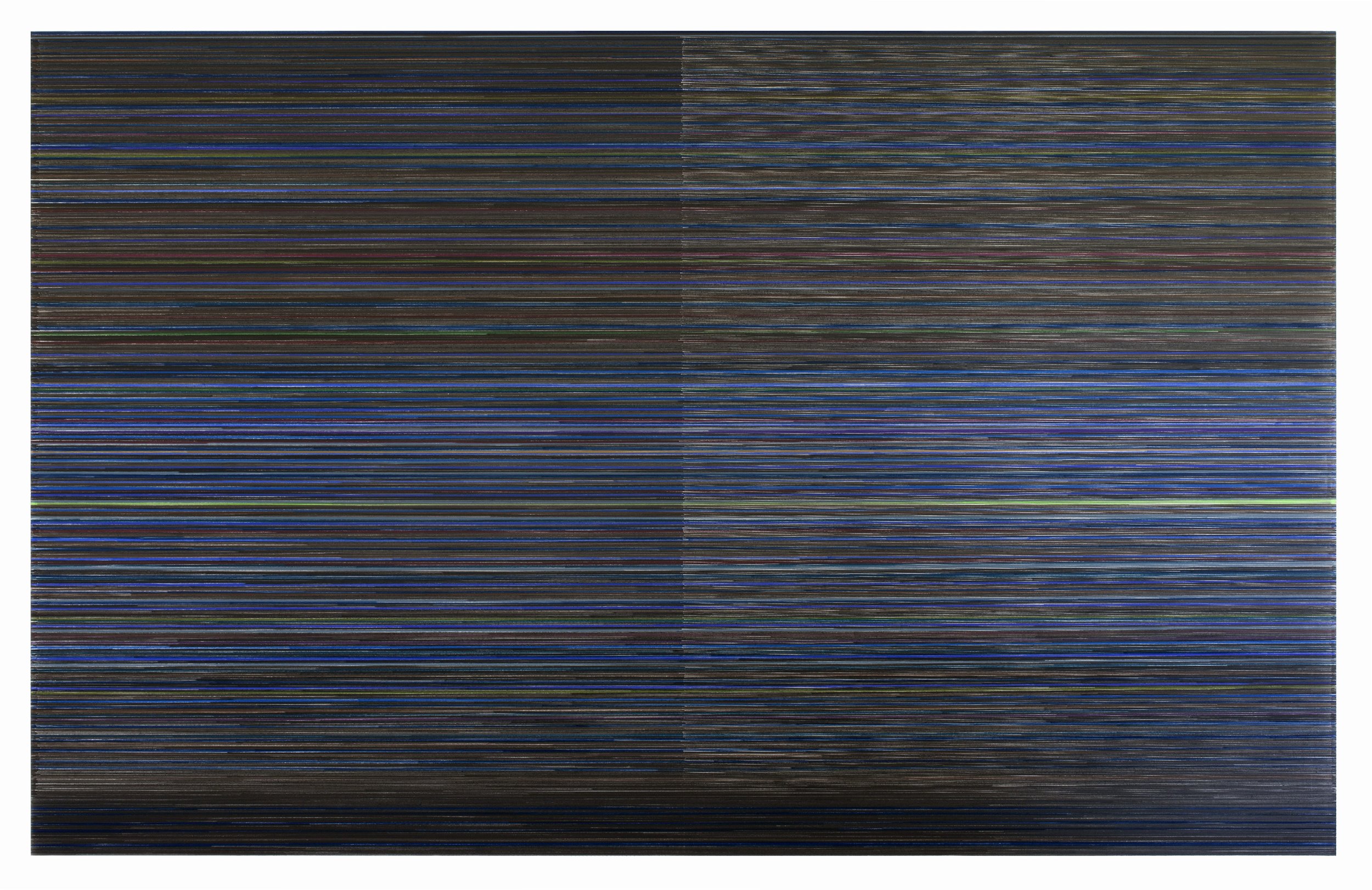    then the measure 01   2018 graphite and colored pencil on mat board 42 x 67 inches 