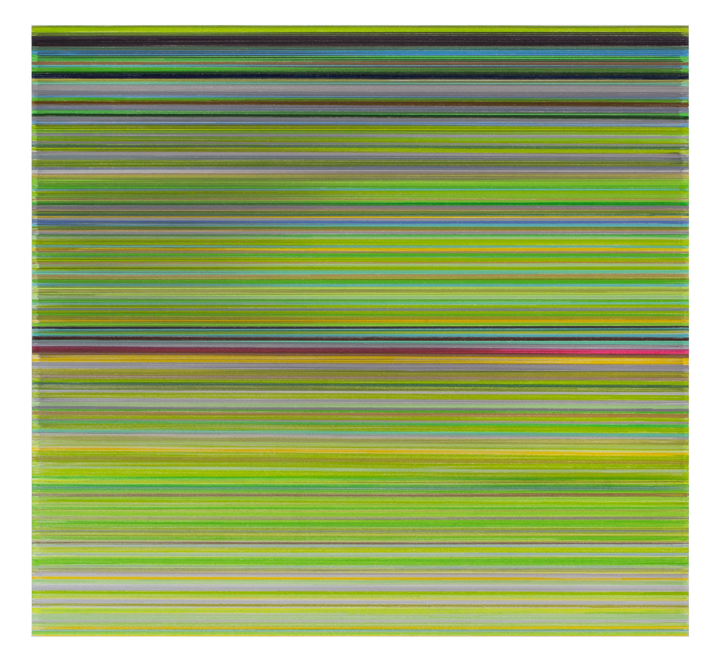sliver 2025 graphite and colored pencil on mat board 28 × 30 inches
