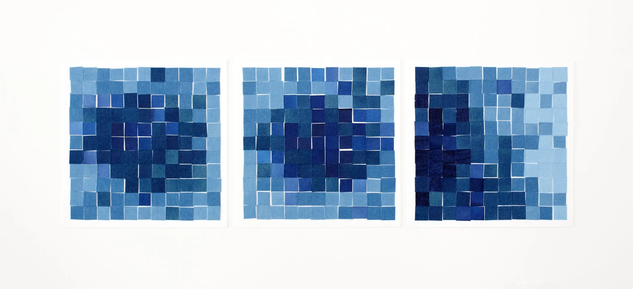    shifting thoughts 11   2026 dyed paper collage 10.5 × 23 inches 