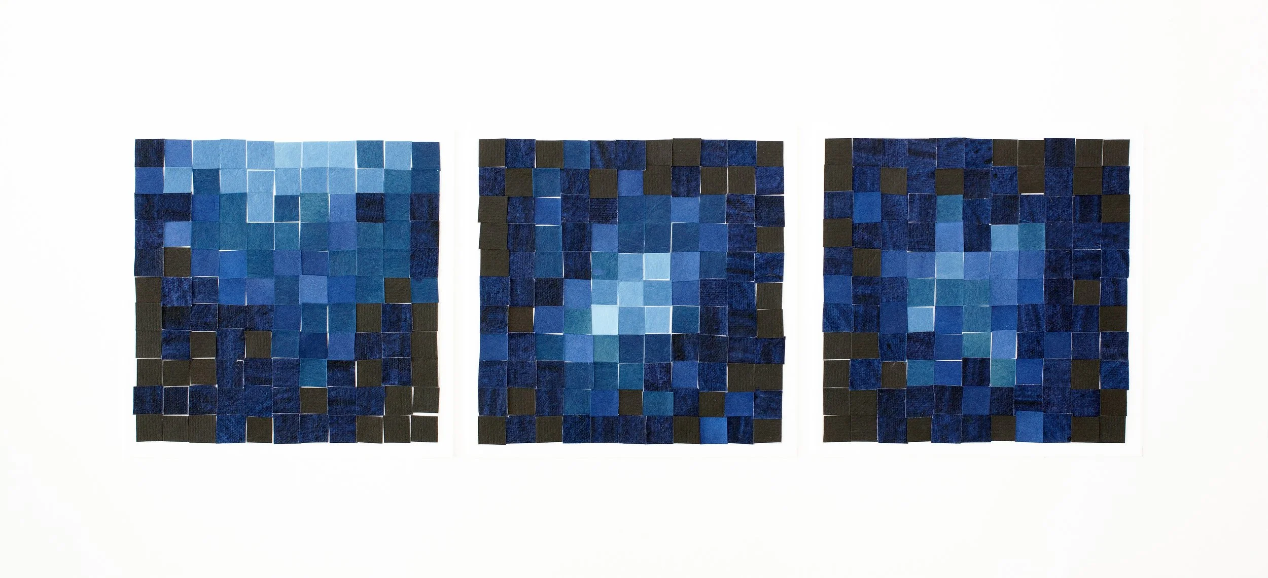    shifting thoughts 12   2026 dyed paper collage 10.5 × 23 inches 