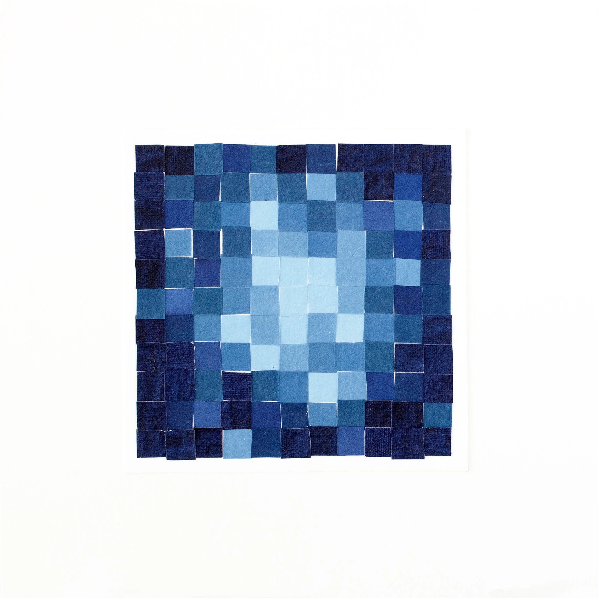    shifting thoughts 14   2026 dyed paper collage 10.5 × 23 inches 