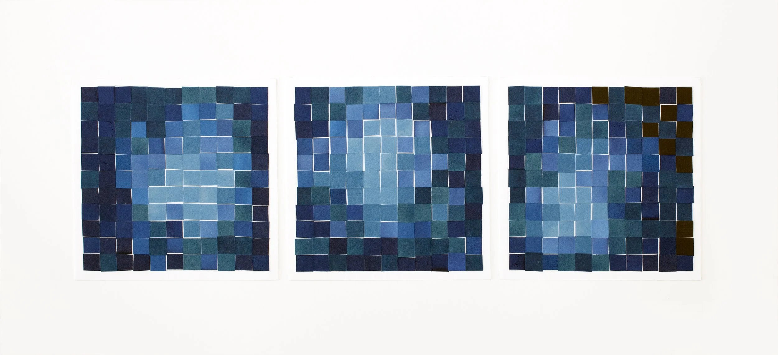    shifting thoughts 10   2026 dyed paper collage 10.5 × 23 inches 