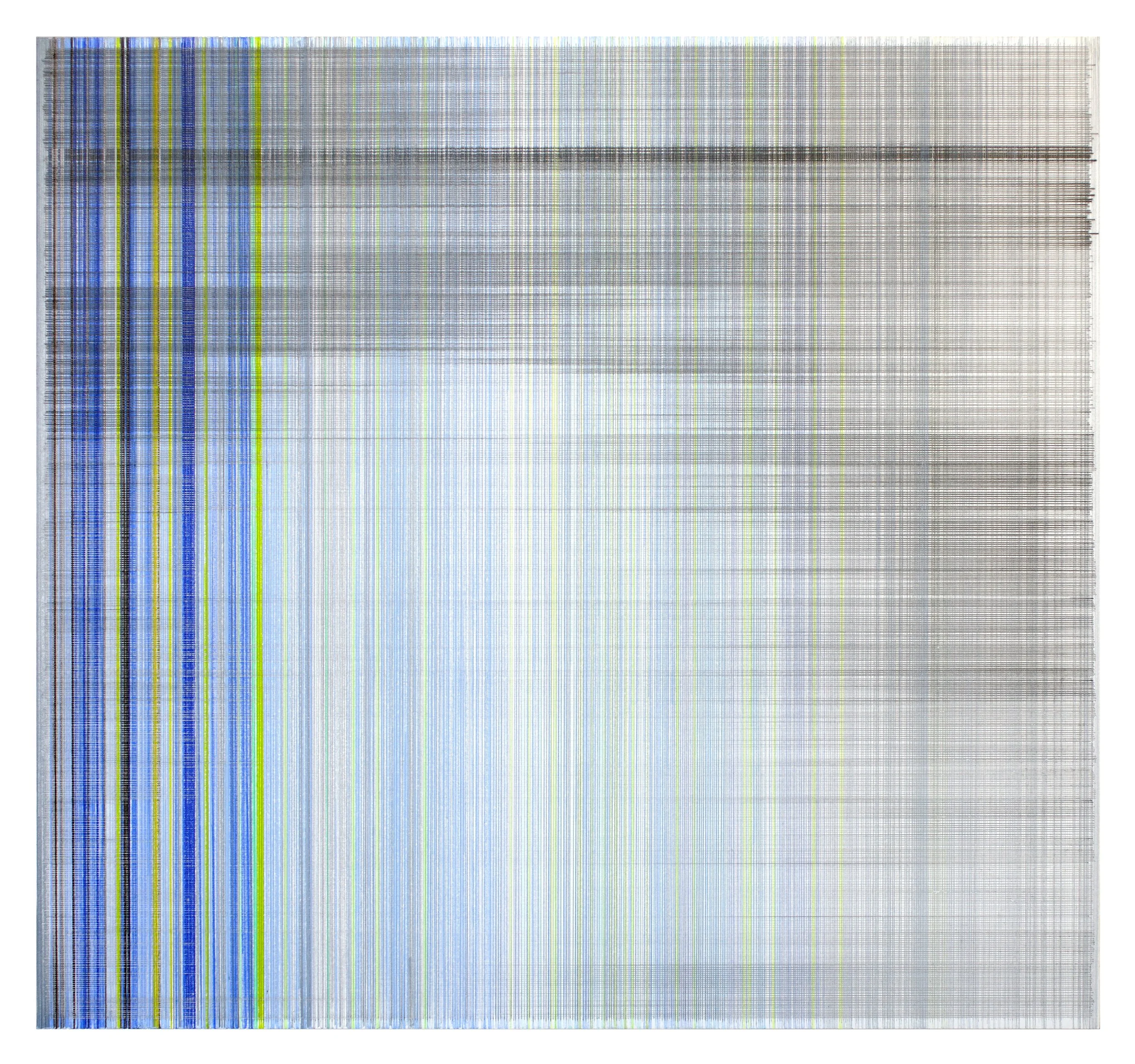    linen shadow   2026 graphite and colored pencil on mat board 28 × 30 inches 