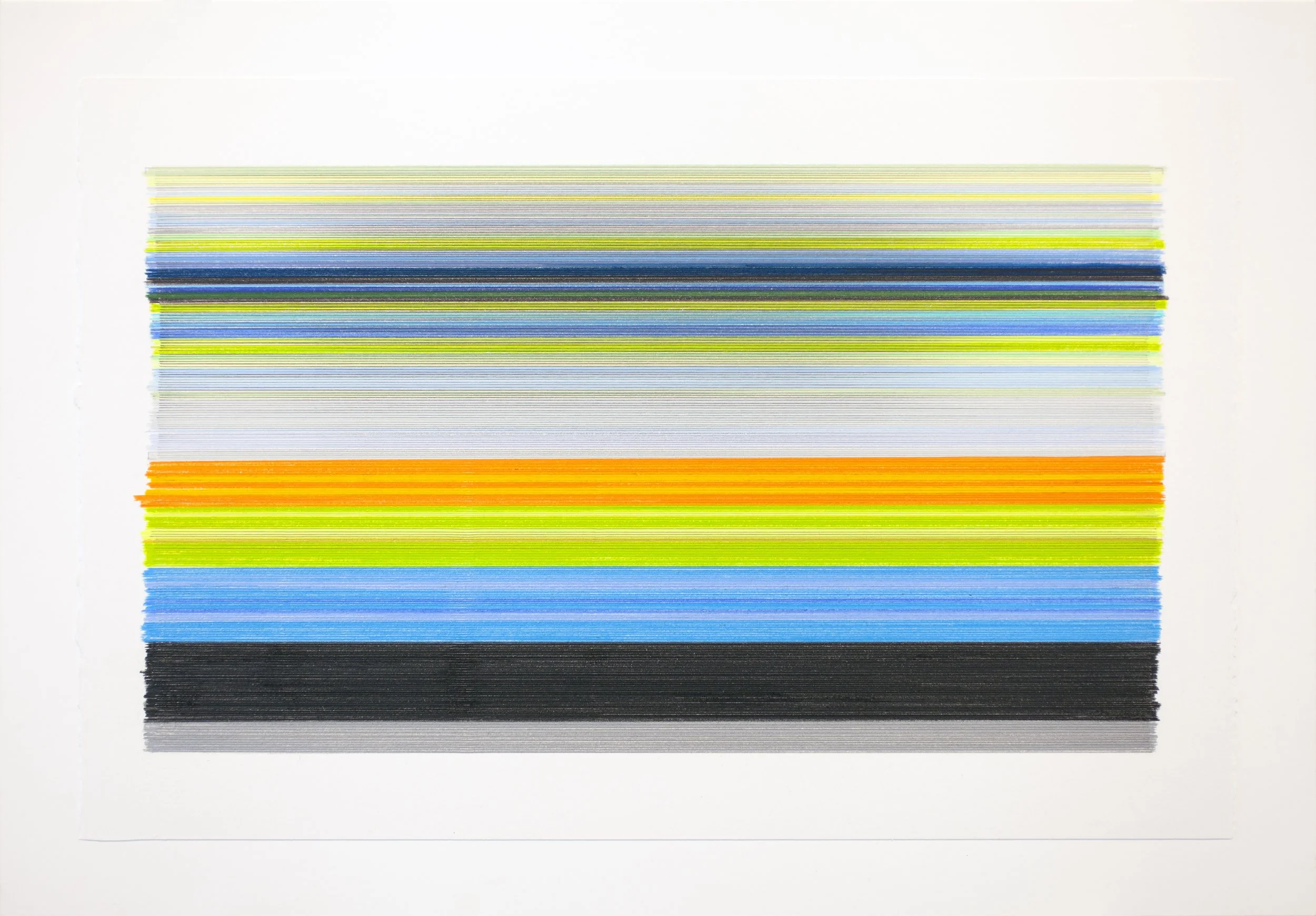    scale-slide 01   2026 graphite and colored pencil on cotton rag paper 17.75 × 25.5 inches 