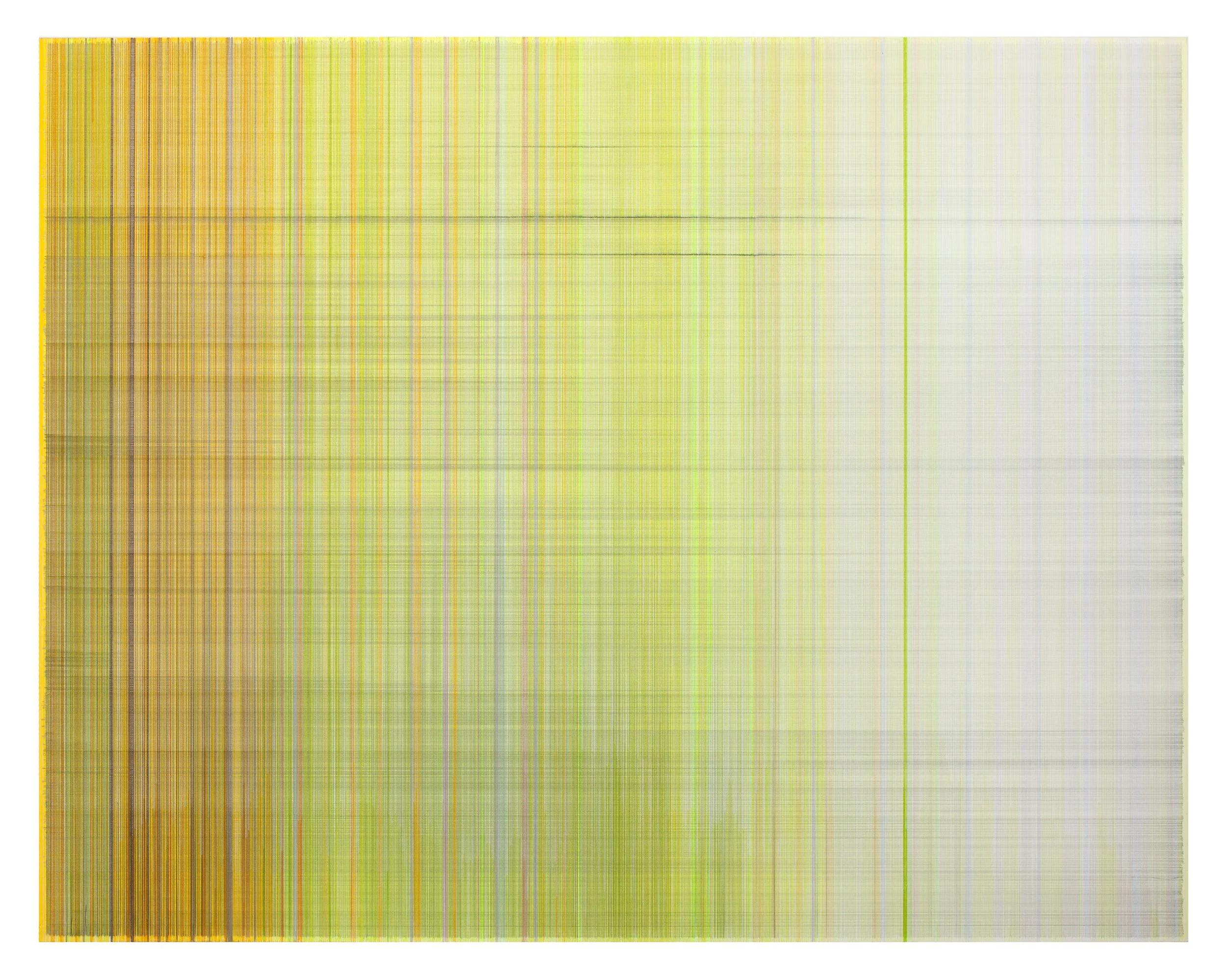    lemon linen   2026 graphite and colored pencil on mat board 40 × 50 inches photography by the artist 