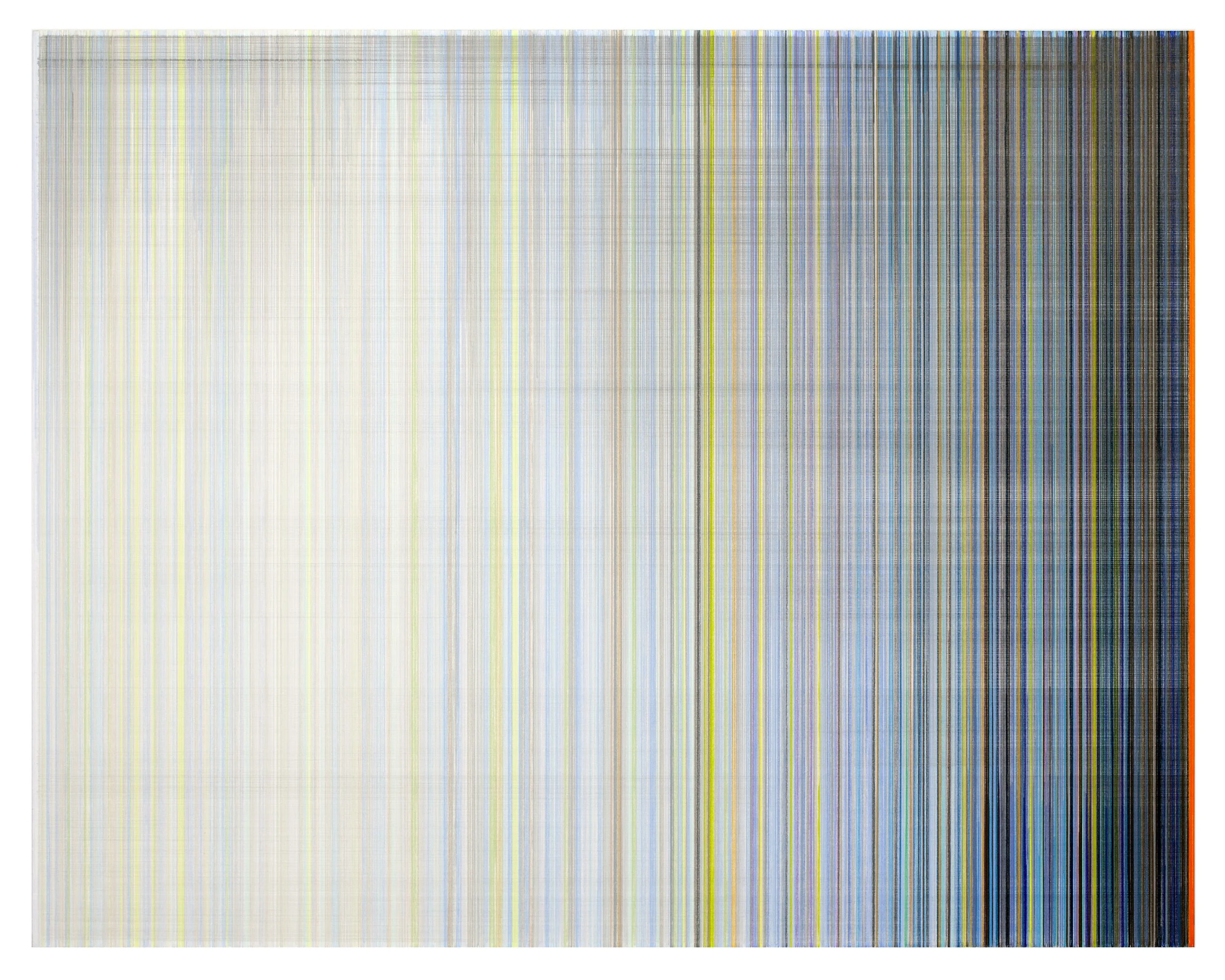    iris linen   2026 graphite and colored pencil on mat board 40 × 50 inches 