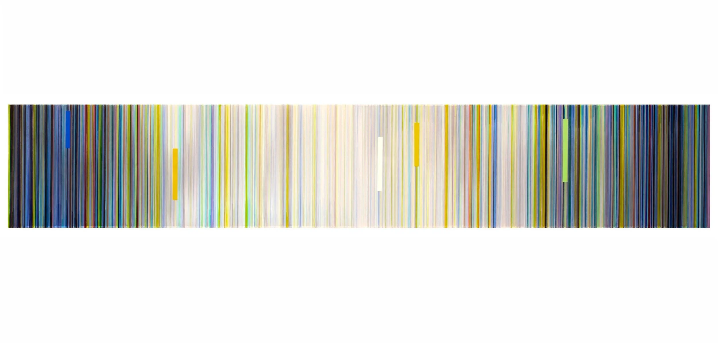    rhythms   2026 20 × 104 inches graphite, acrylic and colored pencil on mat board private collection, Kansas City 