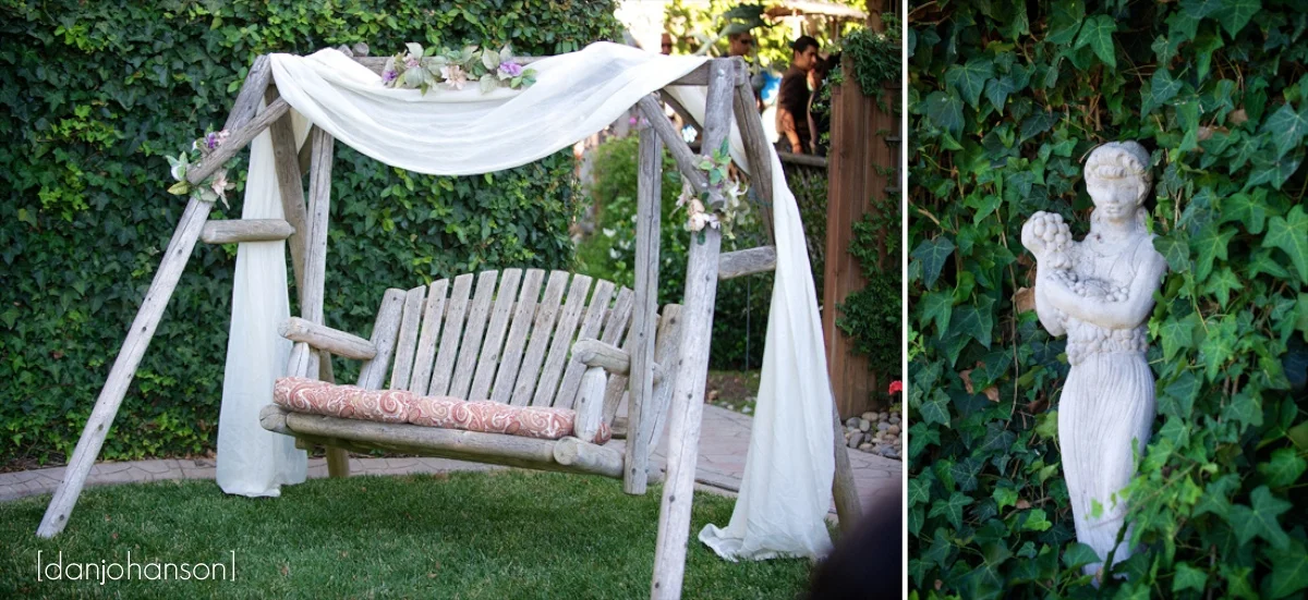 swing decorated for wedding