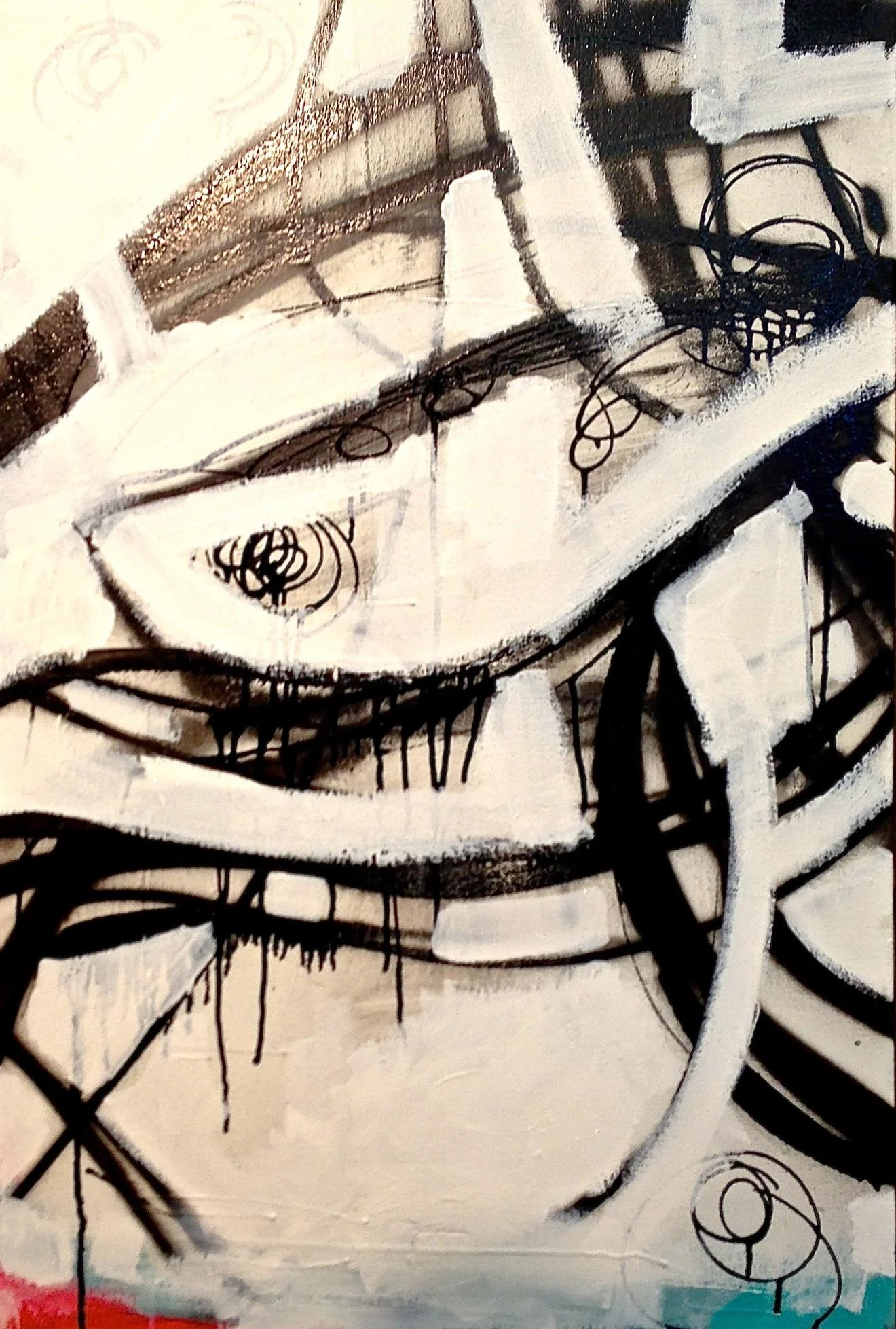 "Noir et Blanc" 24"X36" Acryilc, Enamel, Enamel Ink, Graphite 2012 - sold