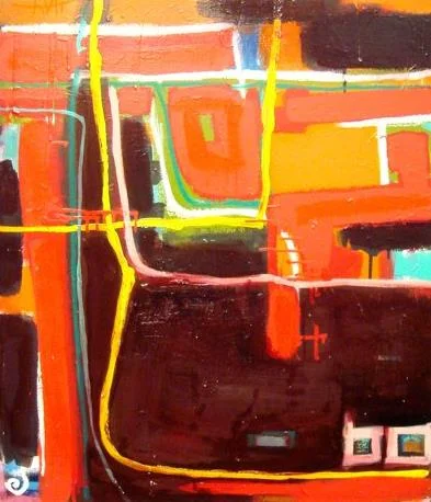 "Cappuccino" 28"x30" acrylic on canvas 2007