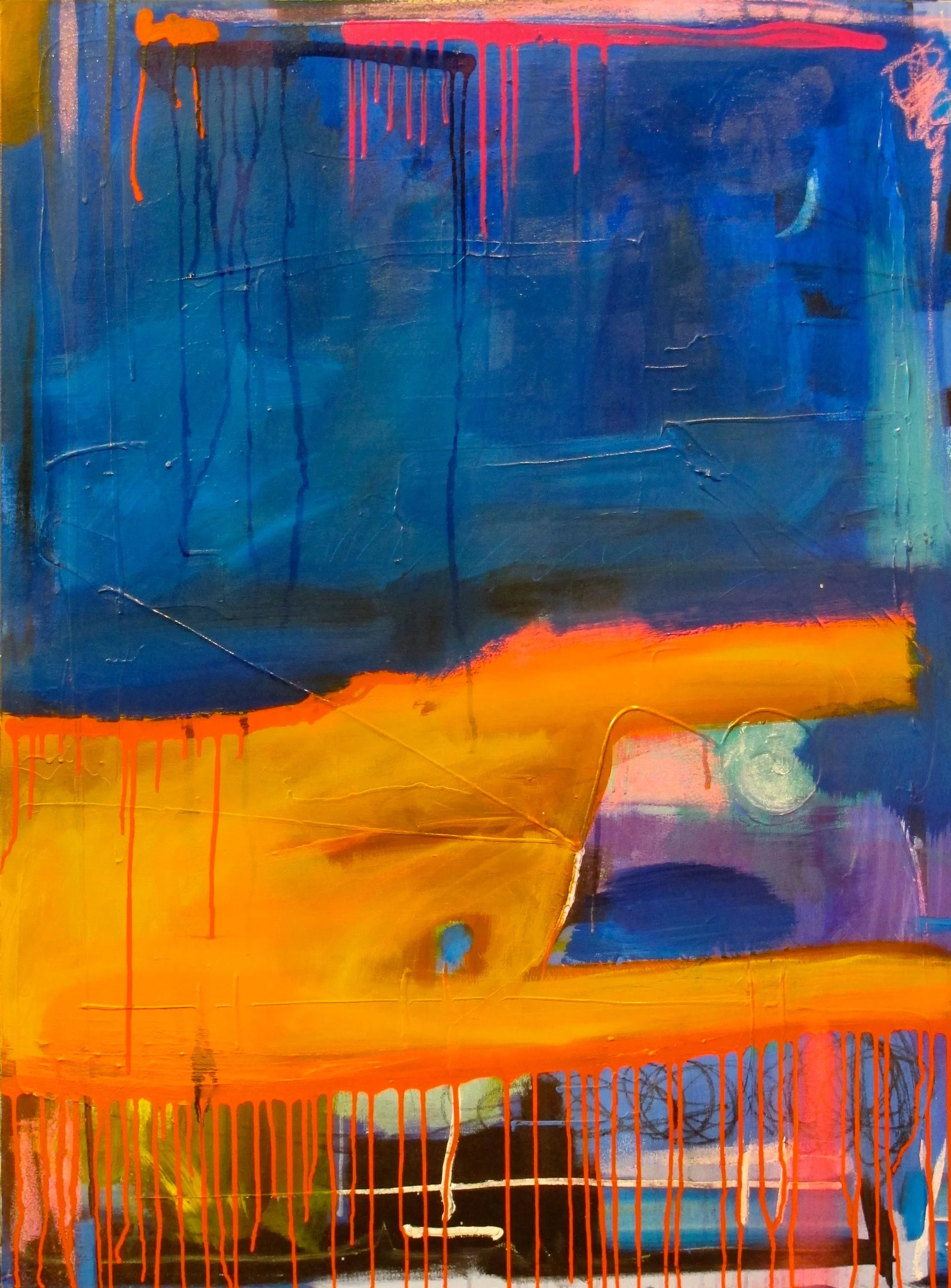 "UNTITLED" (COMPLIMENT TOO) 36"X48" Acrylic, Enamel Ink, Pastel 2012 • SOLD