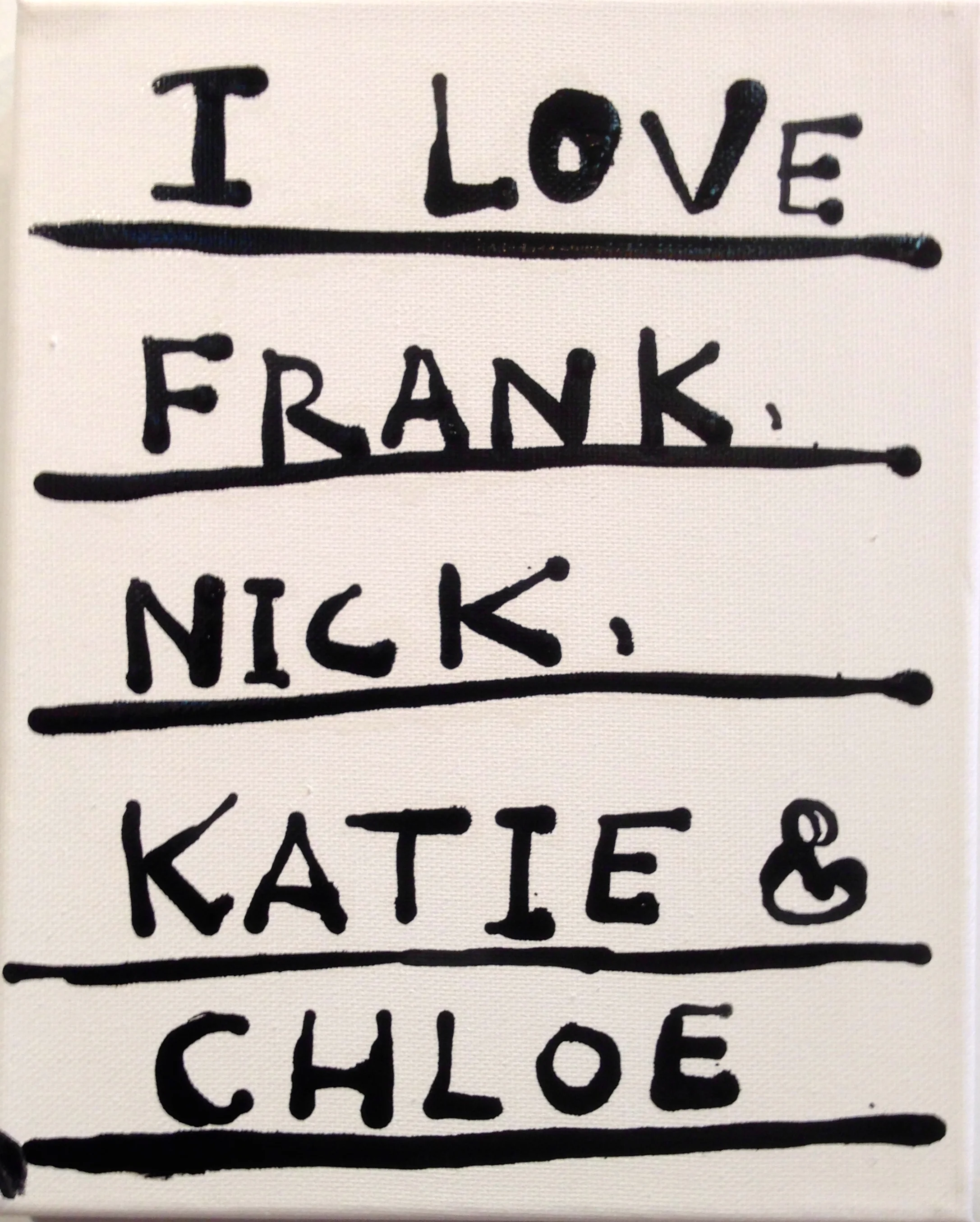 "Love" 9"x12" Enamel on Canvas 2013