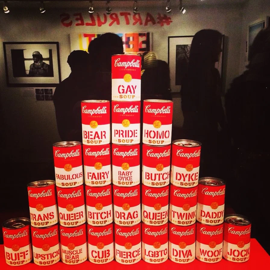 SOUP PYRAMID ON EXHIBIT AT JO HAY OPEN STUDIO, PROVINCETOWN, MA