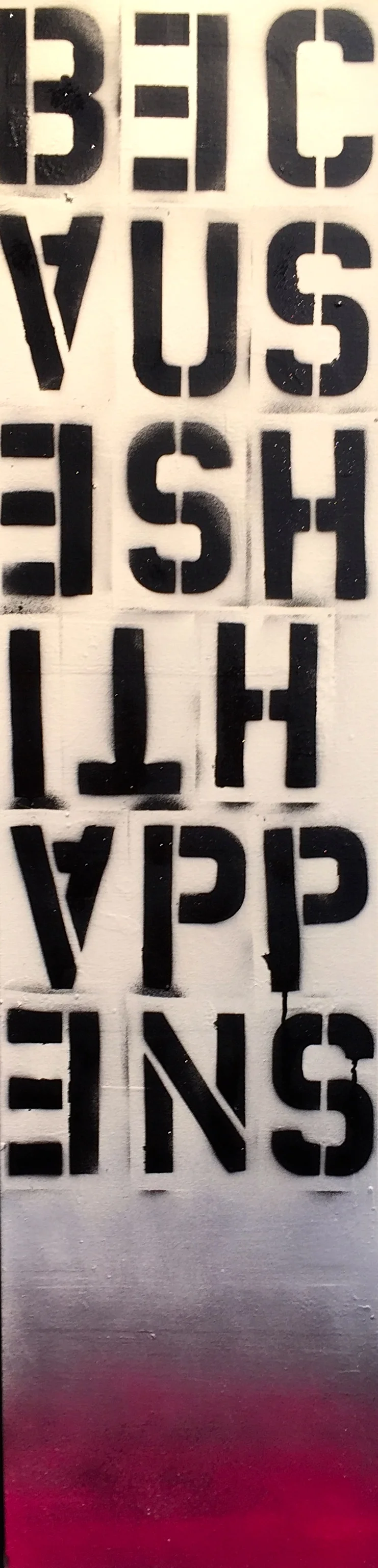 "Because Shit Happens" 12"x48" Acrylic Enamel Spray Paint on Canvas 2014
