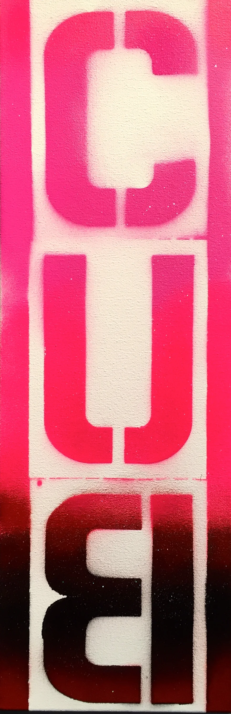 "CUB" 8"x18" Acrylic Enamel Spray Paint on Canvas 2014 • SOLD