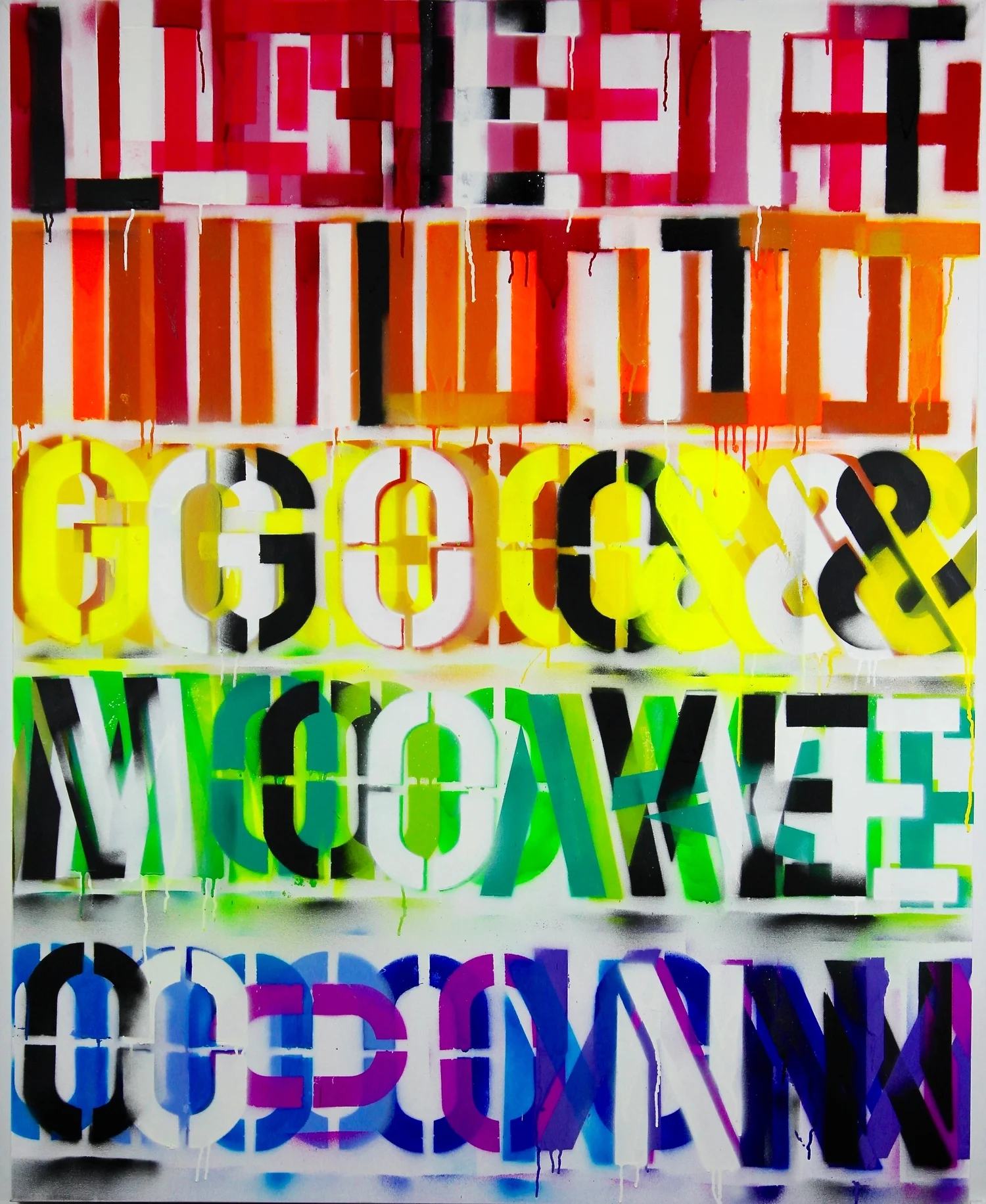 "LET IT GO & MOVE ON" 48X60X1.5 ACRYLIC ENAMEL 2015 • EXHIBITED AT SELECT ART FAIR, NYC • SOLD